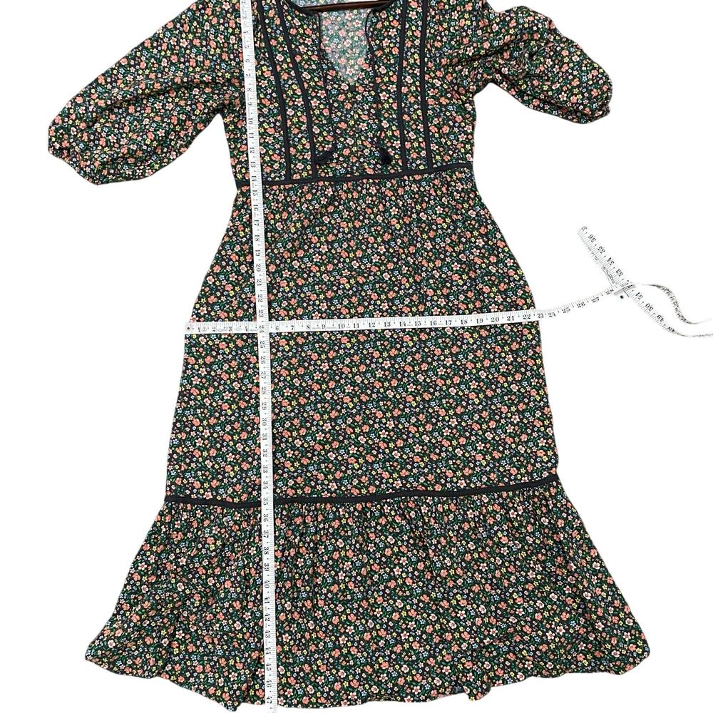 Old Navy Floral Maxi Dress Puff Sleeve Boho Cottagecore Pockets XS - Picture 8 of 10